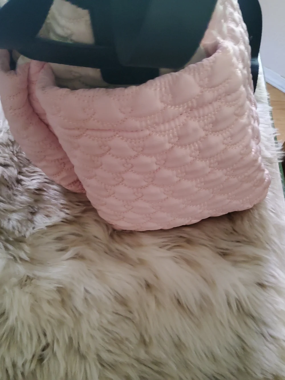 Betsey Johnson Quilted Pink and White Baby Bag with Penguin Pouch